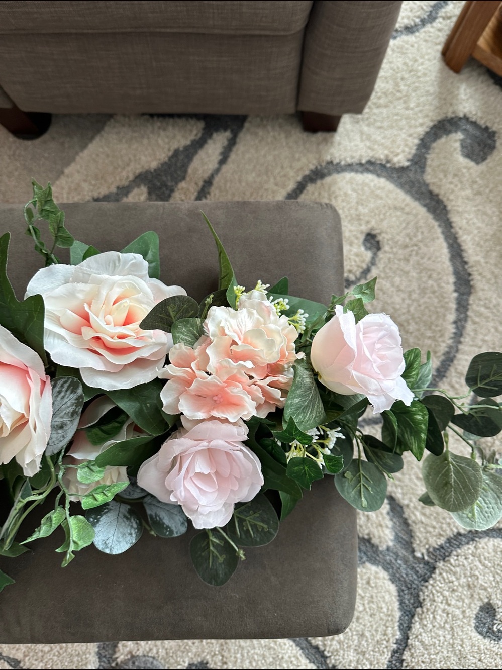 Faux 14" and 24" Blush Pink Rose Floral Swag SET  Artificial Flowers ~ NWOT - Picture 4 of 9